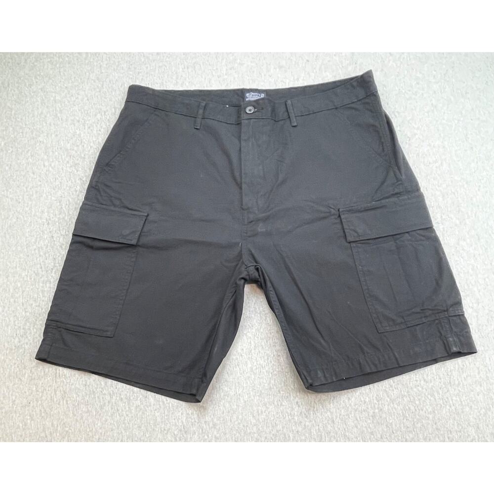 Levis Shorts Mens 38 Black 100% Cotton Cargo Two Horse Brand‎ 10" Inseam